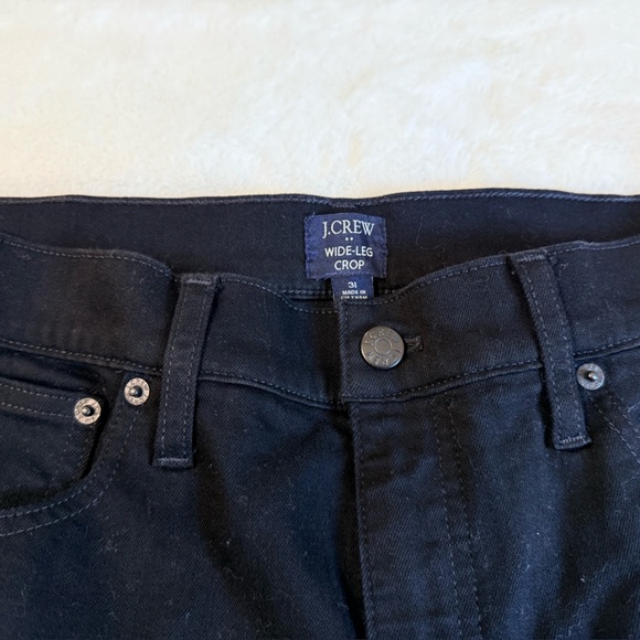 J. Crew Black Wide-Leg Crop Denim Pant - Picture 3 of 4
